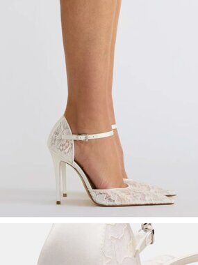 White Lace bridal heels - Never worn